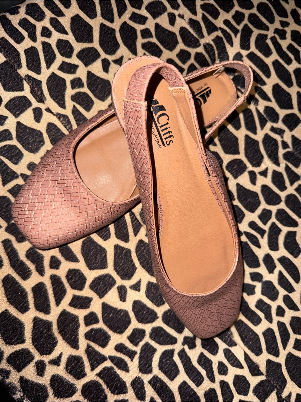 Cliffs by WHITE MOUNTAIN Blush Woven Slingback Flats 9.5